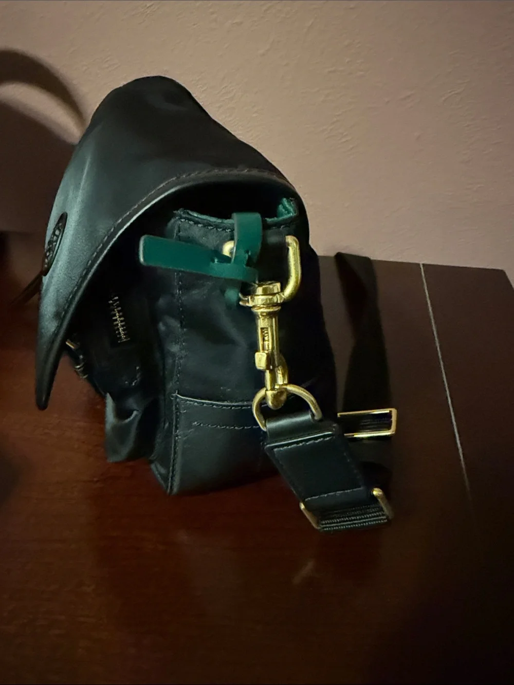 Tory Burch Black Messenger Bag with Logo Medallion